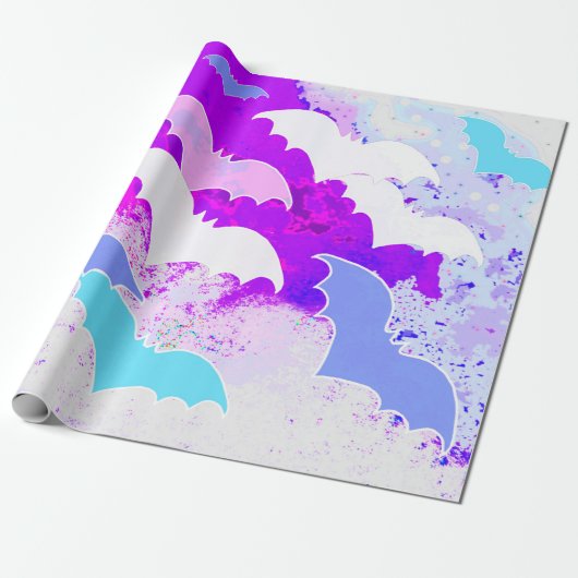 Fledermäuse Lila Geschenkpapier (Ungerollt)