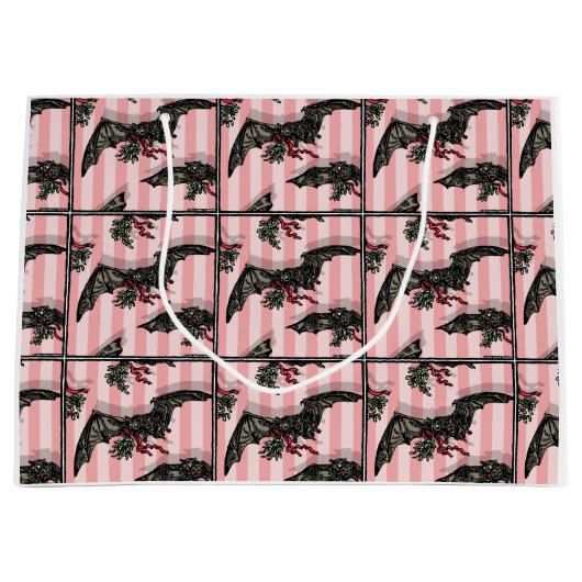 Fledermäuse mit Mistletoe - Pop Goth Holiday Große Geschenktüte (Vorderseite)