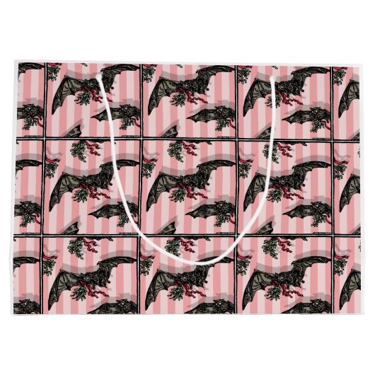 Fledermäuse mit Mistletoe - Pop Goth Holiday Große Geschenktüte (Rückseite)