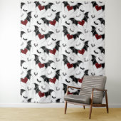Fledermäuse mit Rotem Herzen und kleinere Fledermä Wandteppich (Beispiel)