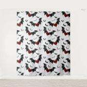 Fledermäuse mit Rotem Herzen und kleinere Fledermä Wandteppich (Vorderseite)