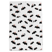 Fledermäuse mit Weihnachtsmannmützen Mittlere Geschenktüte (Rückseite)