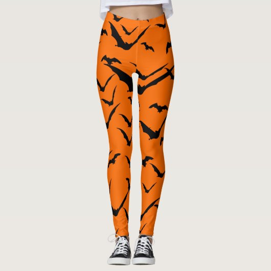 FLEDERMÄUSE MUSTER HALLOWEEN NAHTLOS LEGGINGS (Vorderseite)