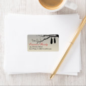 Fledermäuse nackte Zweige verfallen Halloween-Adre Adressaufkleber (Insitu)