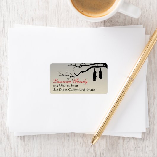 Fledermäuse nackte Zweige verfallen Halloween-Adre Adressaufkleber (Insitu)