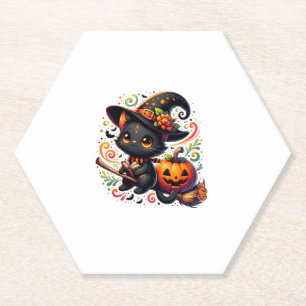 Fledermäuse Schwarze Katze Hexenhut Wand Pumpkin N Untersetzer