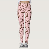 Fledermäuse Spinnen Pink Girlie Retro Einfaches Ha Leggings (Vorderseite)