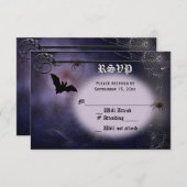 Fledermäuse, Spinnen und Vollmond-UAWG RSVP Karte (Vorne/Hinten)