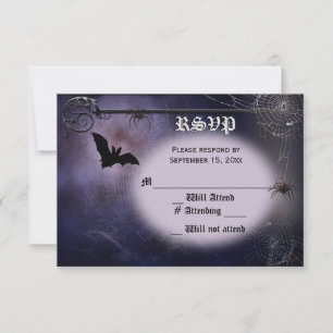 Fledermäuse, Spinnen und Vollmond-UAWG RSVP Karte