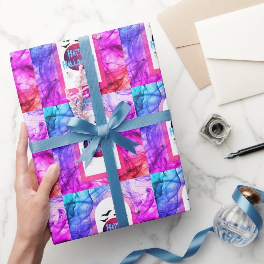 Fledermäuse Spooky Beängstigend Niedlich Rosa Mode Geschenkpapier (Schenken)