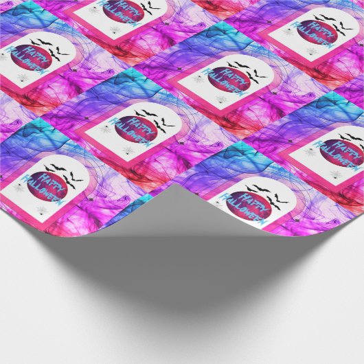 Fledermäuse Spooky Beängstigend Niedlich Rosa Mode Geschenkpapier (Ecke)