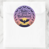 Fledermäuse über Halloween Runder Aufkleber (Tasche)