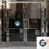 Fledermäuse und Bäume gegen den Mond Fensteraufkleber (Büro Tür)