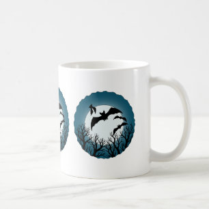 Fledermäuse und Bäume gegen den Mond Kaffeetasse
