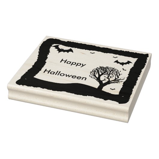 Fledermäuse und Baumlandschaft 2 Silhouette Kunst Gummistempel (Stempel)