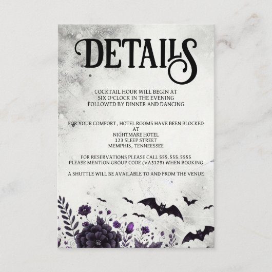 Fledermäuse und Blume Begleitkarte (Vorderseite)