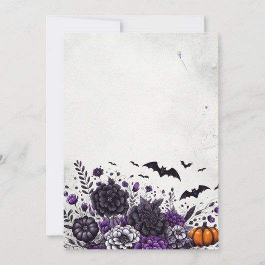 Fledermäuse und Blume Hochzeiten Einladung (Rückseite)