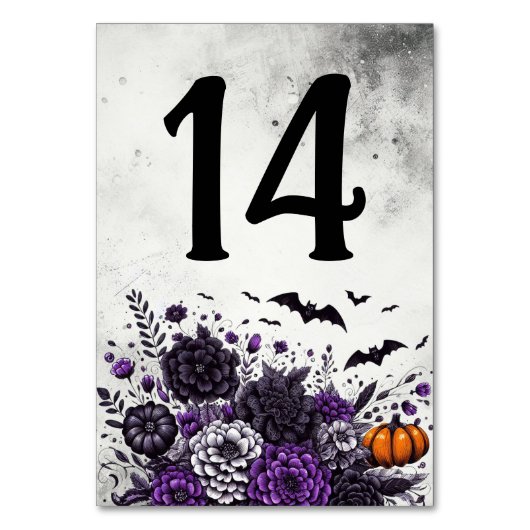 Fledermäuse und Blume Tischnummer 14 (Vorderseite)