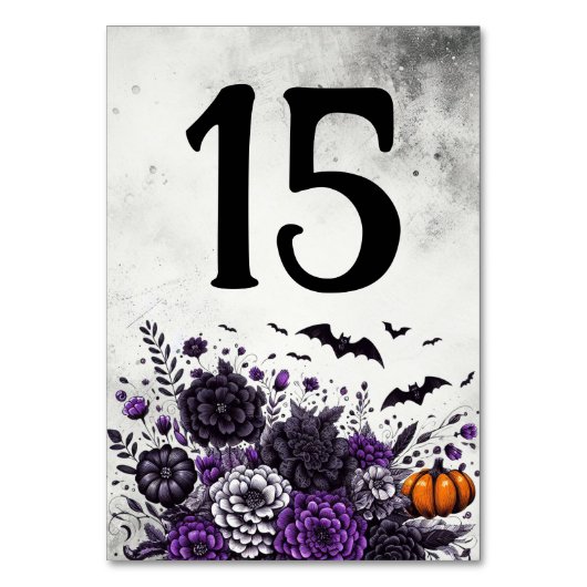 Fledermäuse und Blume Tischnummer 15 (Vorderseite)