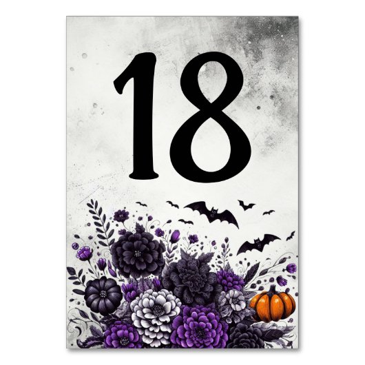 Fledermäuse und Blume Tischnummer 18 (Vorderseite)