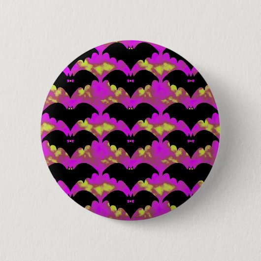 Fledermäuse und Bohnen rosa gelb Button (Vorderseite)
