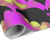 Fledermäuse und Bohnen rosa gelb Geschenkpapier (Rolleneckpunkt)