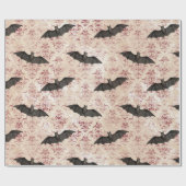 Fledermäuse und Burgund-Damast Geschenkpapier (Flach)