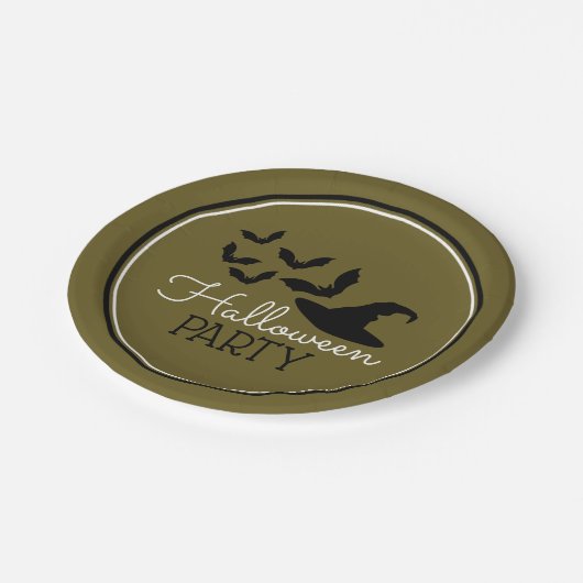 Fledermäuse und Halloween-Party Pappteller (Schrägansicht)