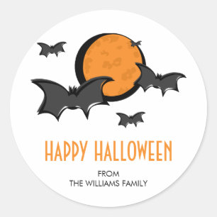 Fledermäuse und Halloween-Rundsticker Runder Aufkleber