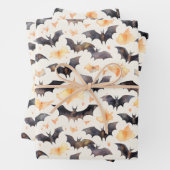 Fledermäuse und Herbstleaves Elegantes Halloween Geschenkpapier Set (Beispiel)