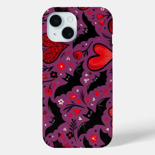 Fledermäuse und Herz Case-Mate iPhone Hülle (Rückseite)