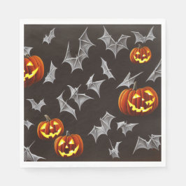 Fledermäuse und Jack-O-Lanterns - Papierflossen Serviette