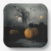 Fledermäuse und Kürbis Pappteller (Vorderseite)