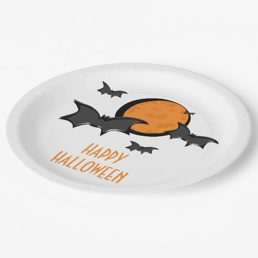Fledermäuse und Mond Halloween Paper Teller (Schrägansicht)