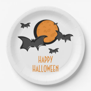 Fledermäuse und Mond Halloween Paper Teller