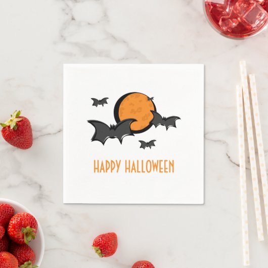 Fledermäuse und Mond Halloween Papier Napkins Serviette (Beispiel)