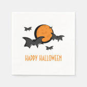 Fledermäuse und Mond Halloween Papier Napkins Serviette (Vorderseite)