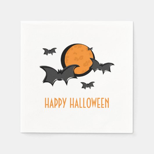 Fledermäuse und Mond Halloween Papier Napkins Serviette (Vorderseite)