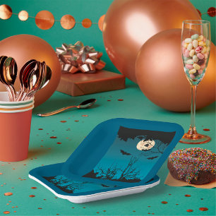 Fledermäuse und Mond Pappteller