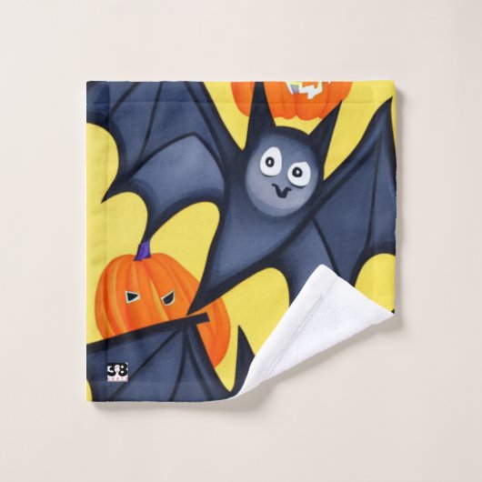 Fledermäuse und Pumpkins Badhandtuch Set (Waschlappen)