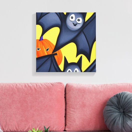 Fledermäuse und Pumpkins Leinwanddruck (Insitu (Wohnzimmer))