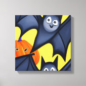 Fledermäuse und Pumpkins Leinwanddruck (Vorderseite)