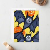 Fledermäuse und Pumpkins Mitteilungskarte (Vorderseite/Rückseite Beispiel)