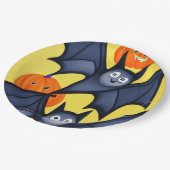 Fledermäuse und Pumpkins Pappteller (Schrägansicht)