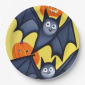 Fledermäuse und Pumpkins Pappteller (Vorderseite)