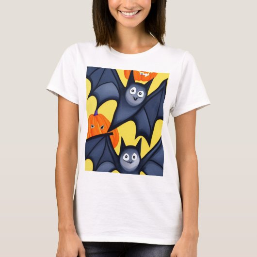 Fledermäuse und Pumpkins T-Shirt (Vorderseite)