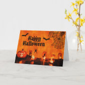 Fledermäuse und Spider Spaß in Orange und Schwarz  Karte (Gelbe Blume)