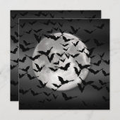 Fledermäuse und Vollmond Einladung (Vorne/Hinten)