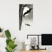 Fledermäuse unter Vollmond von Ohara Koson Poster (Heimbüro)