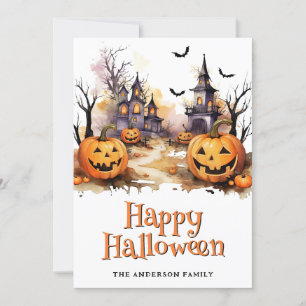Fledermausgeister Jack O'Lanterns Halloween Card Feiertagskarte